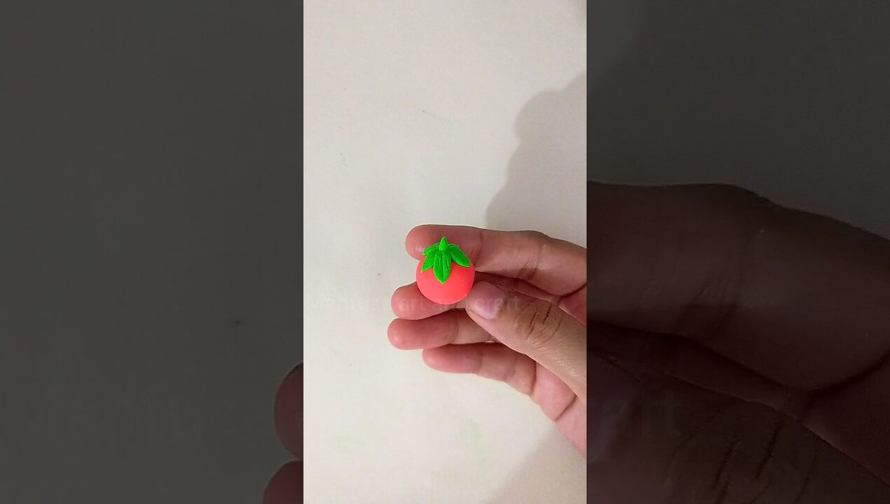 Diy clay tomato making 🍅#diy #art #craft