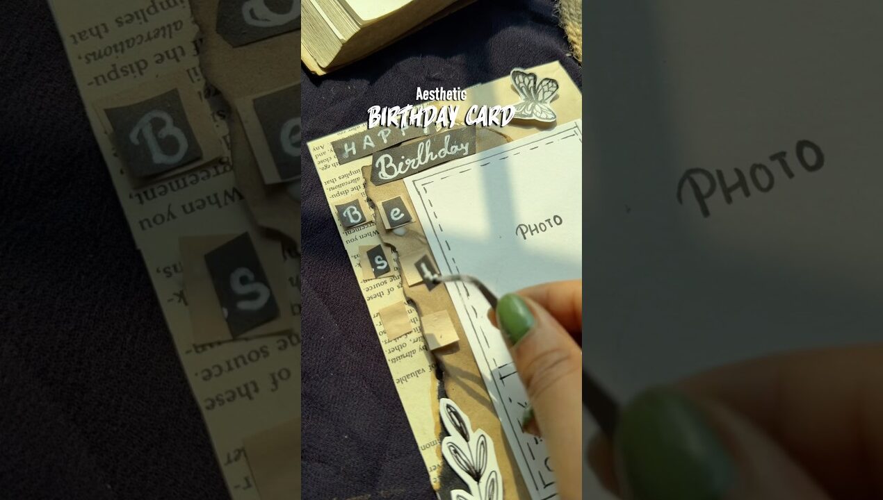 Aesthetic birthday card idea 😱 #diy #cardcreations #birthday #aestheic #craft