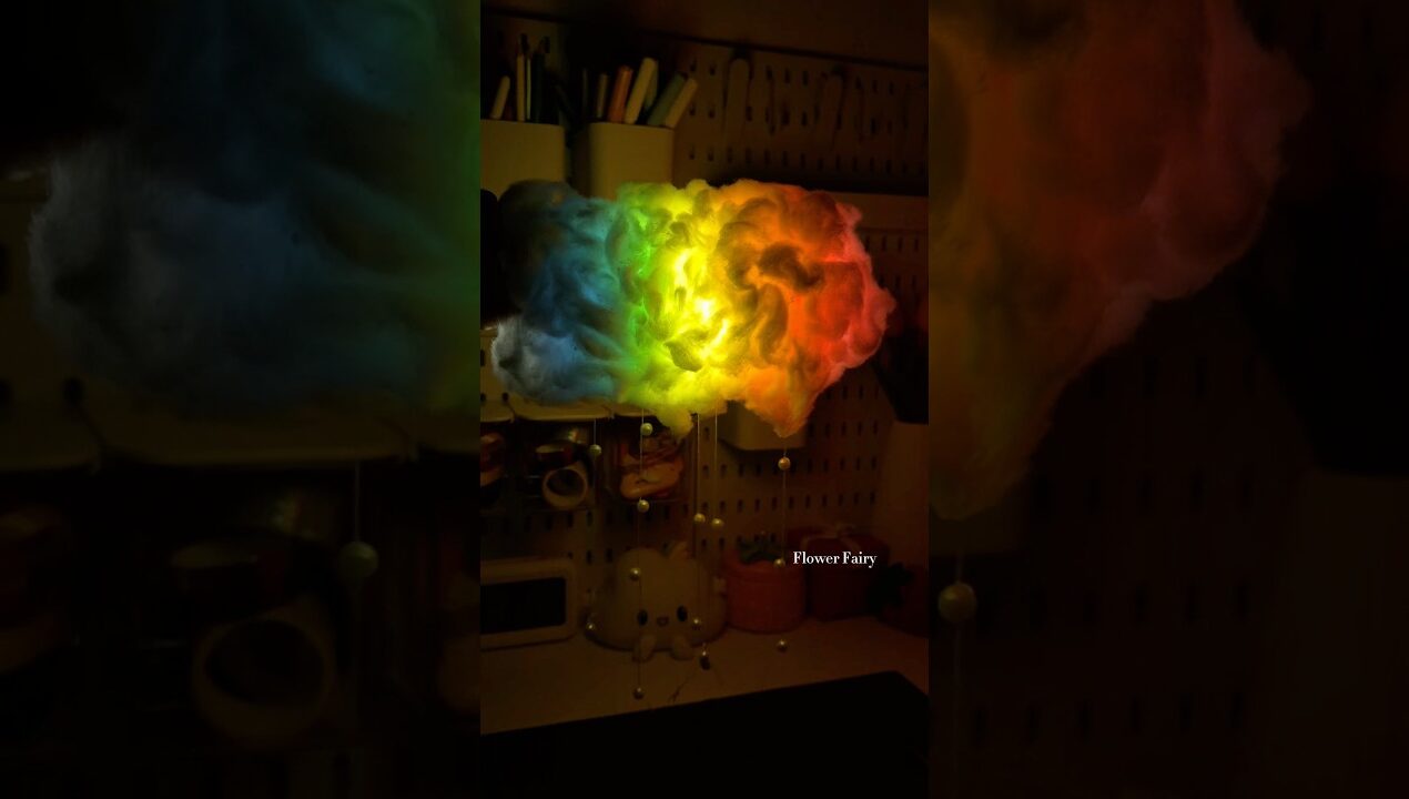 Plastic bottle കൊണ്ട് ഒരു colourful cloud lamp ☁️ #diy #shortsfeed #shorts