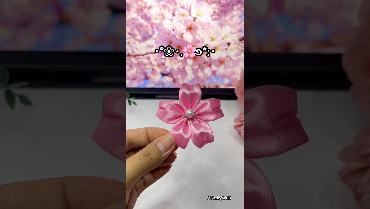 DIY Satin Ribbon flower 🌸 | Satin Ribbon Art #diy #satinribboncrafts #viraldiy