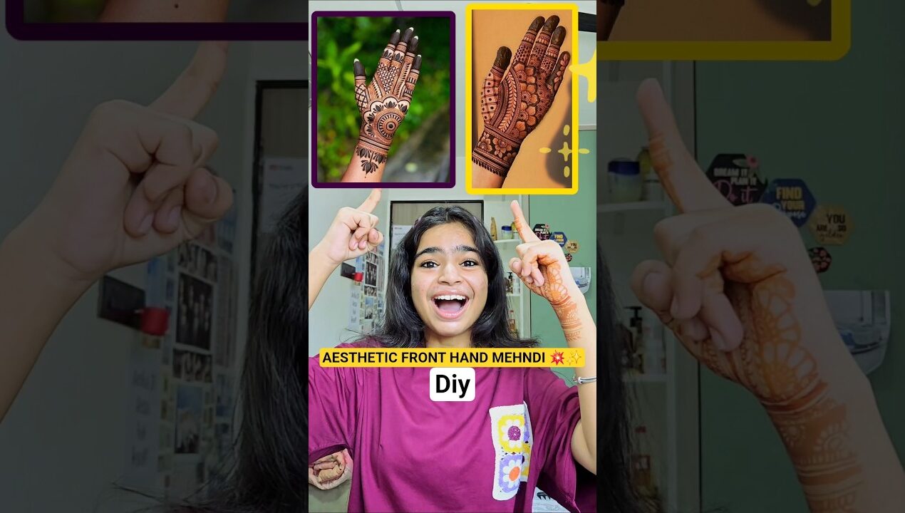 AESTHETIC BACK HAND MEHNDI 💥✨️ #shorts #minivlog #ashortaday #tranding #vlog #diy #nails #mehndi
