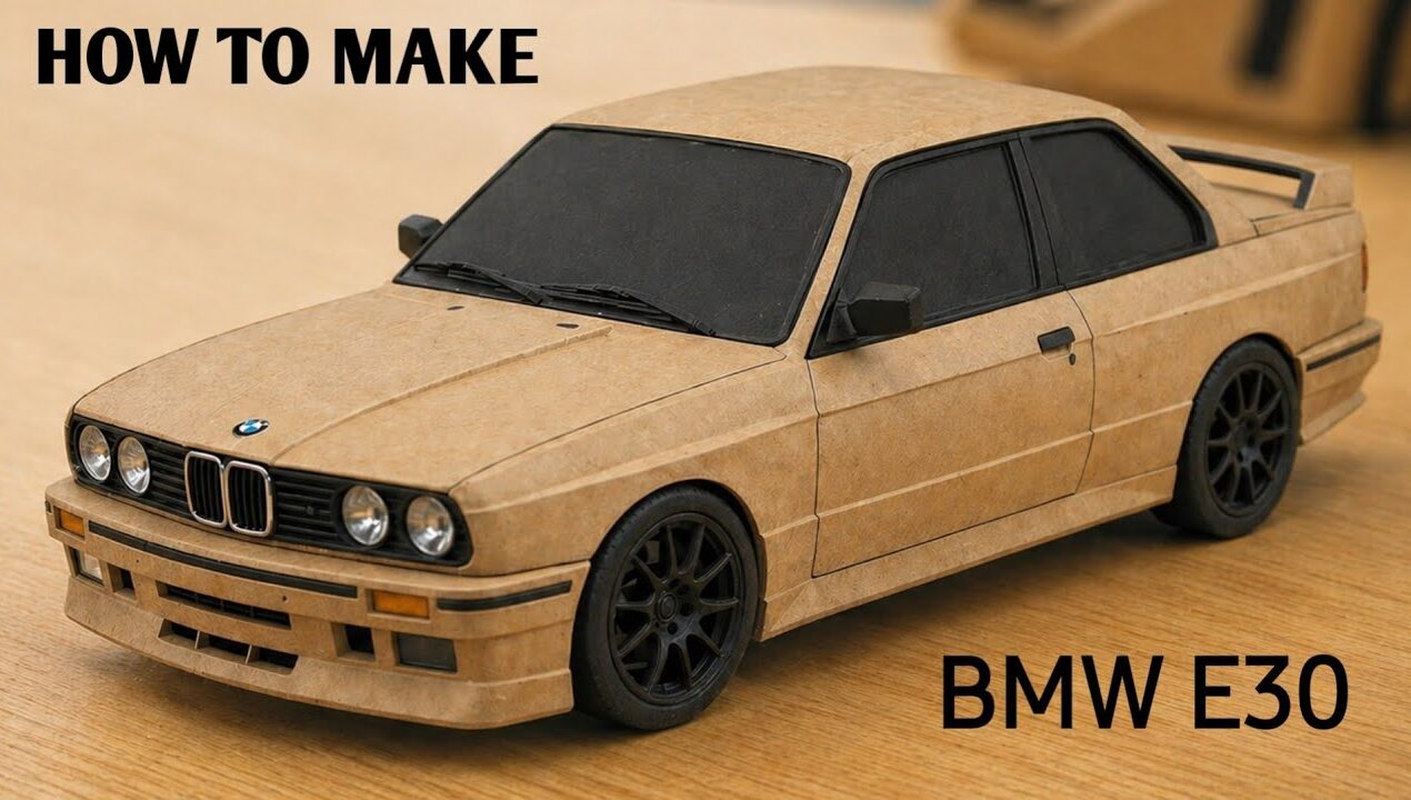 How To Make Cardboard BMW Car || DIY BMW E30 Scale model