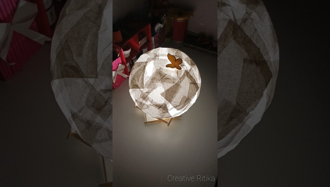 DIY Tissue Paper Lamp ✨ | Easy Room Decor Idea #Shorts