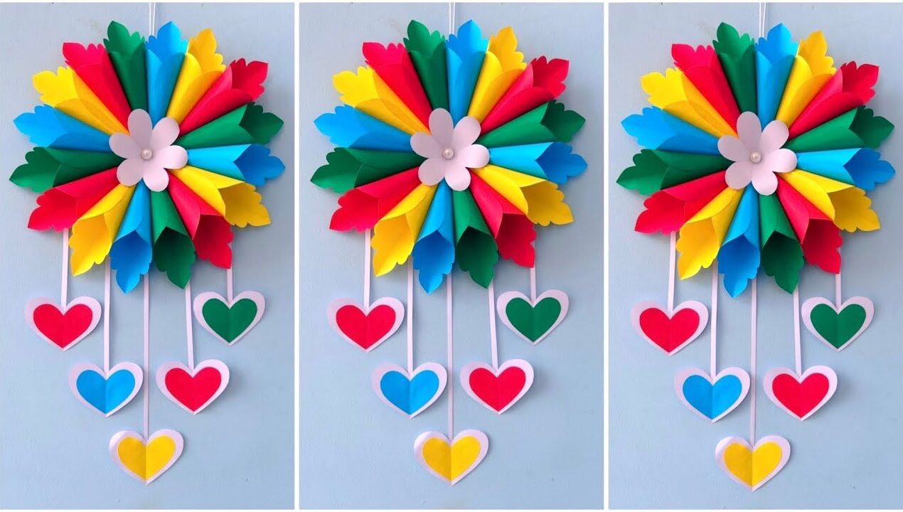 Unique Flower Wall Hanging / Quick Paper Craft For Home Decoration  Easy Wall Mate DIY Wall Decor