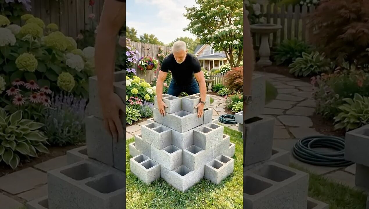 Small Space Vertical Garden with Bricks | Easy DIY Garden Setup 🥬🍅🥕
