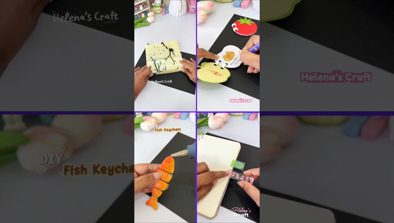 4 Creative Craft Ideas 🤩 #diy #shorts #helenascraft #diyideas