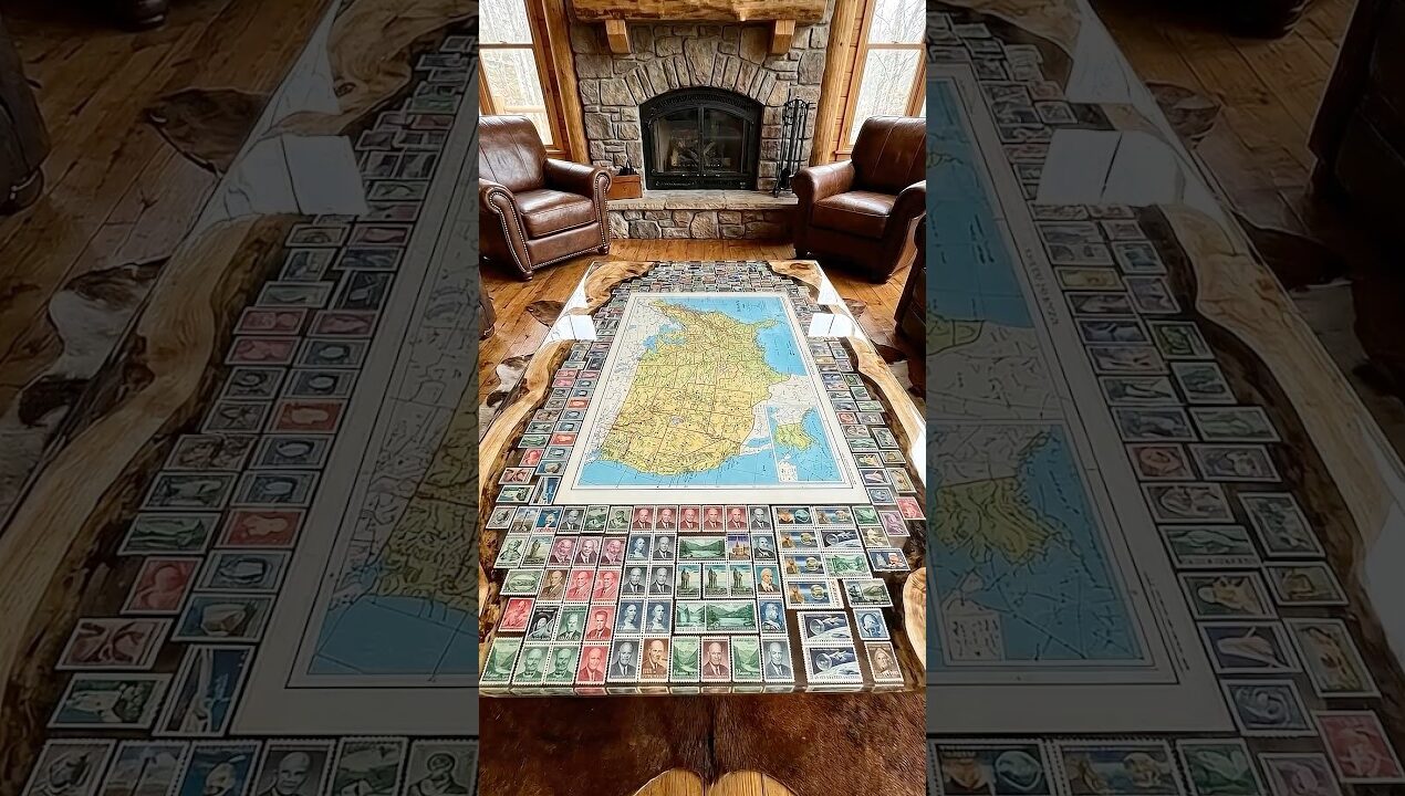 I turned my grandfather’s stamps into a lasting epoxy resin table. #diy #artreel #cementart