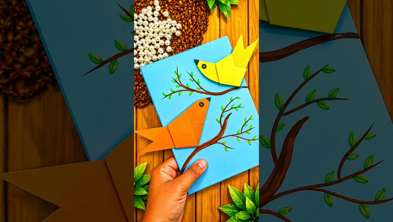 easy paper craft ideas/chidiya craft #craft #papercraft #chidiya #kids #diy #art #shorts #viral