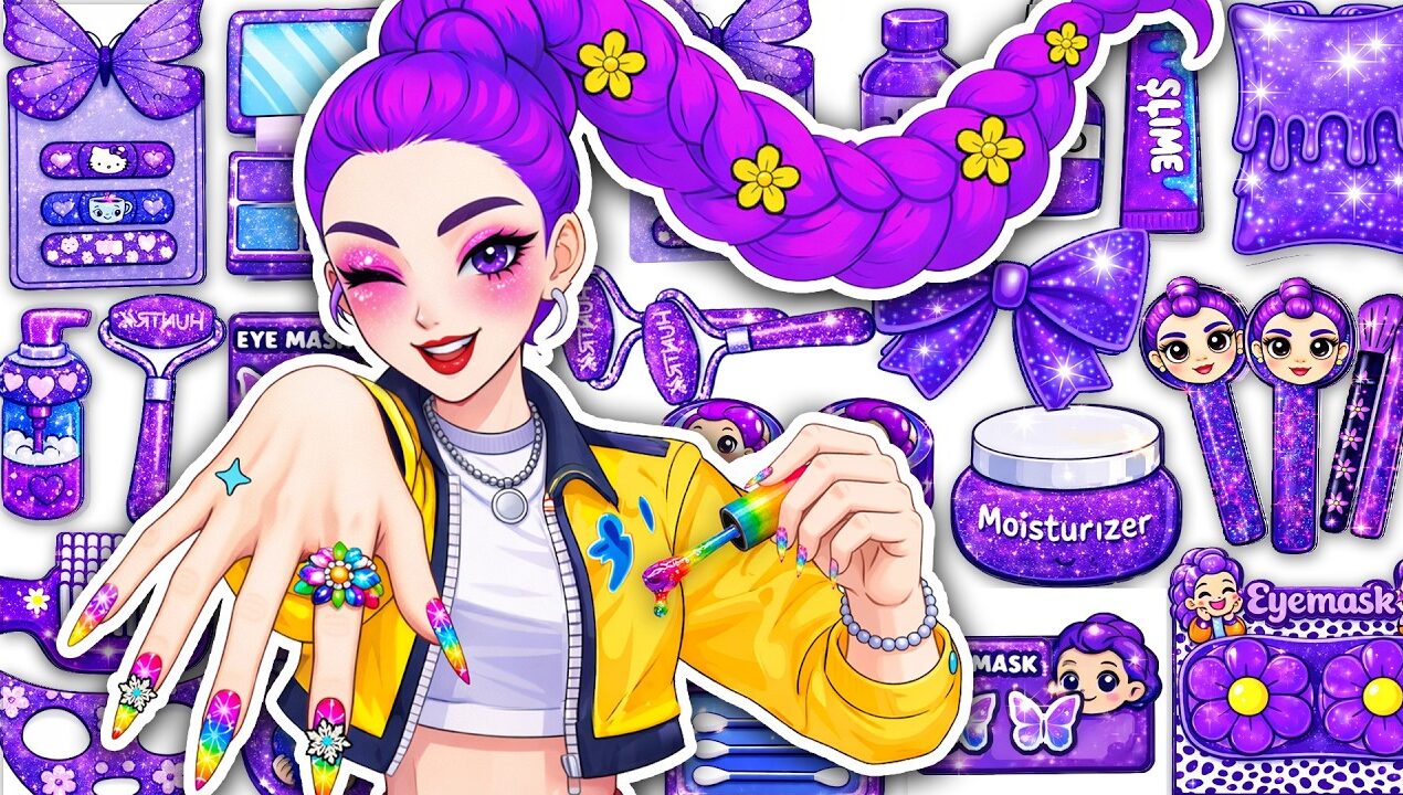 Paper DIY 🎀 Rumi Nails Glow Up + Colorful Fashion Dress Up ASMR + KPOP DEMON HUNTERS Blind Box |Hana
