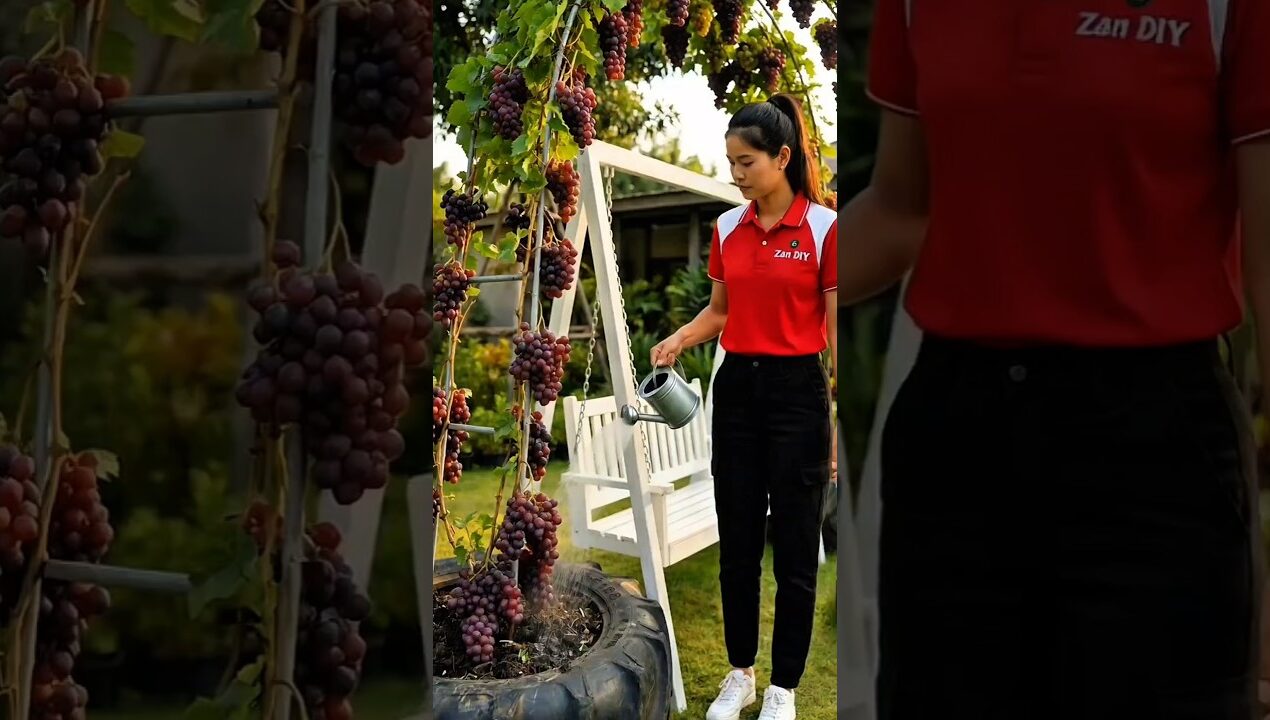 From Tires to a Grape Paradise 🍇 DIY Garden Swing #diy #ideas