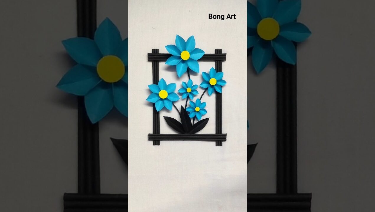 Beautiful Paper Wall Hanging For Room Decoration #shorts #diy #papercraft #flowers #youtubeshorts