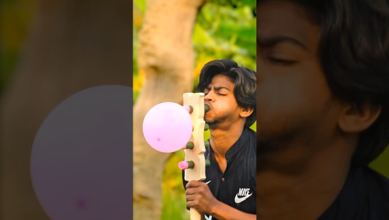 Four Balloons Bamboo Easy Trick 🎈🎈🎈🎈🎋 Relaxing DIY#FourBalloons #BambooTrick #Relaxing #DIY