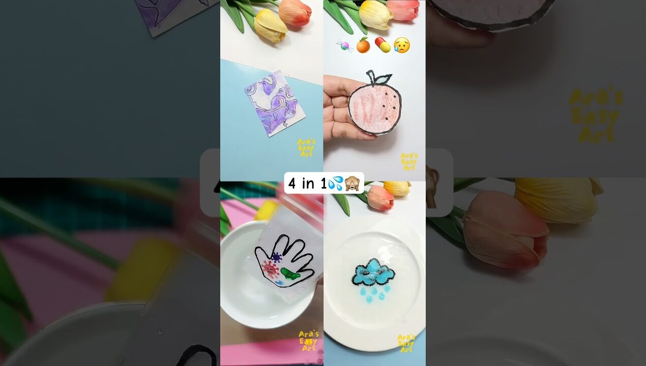 4 creative water activity idea💦🧻🙈 @ArasEasyArt #diy #water #activity #viral