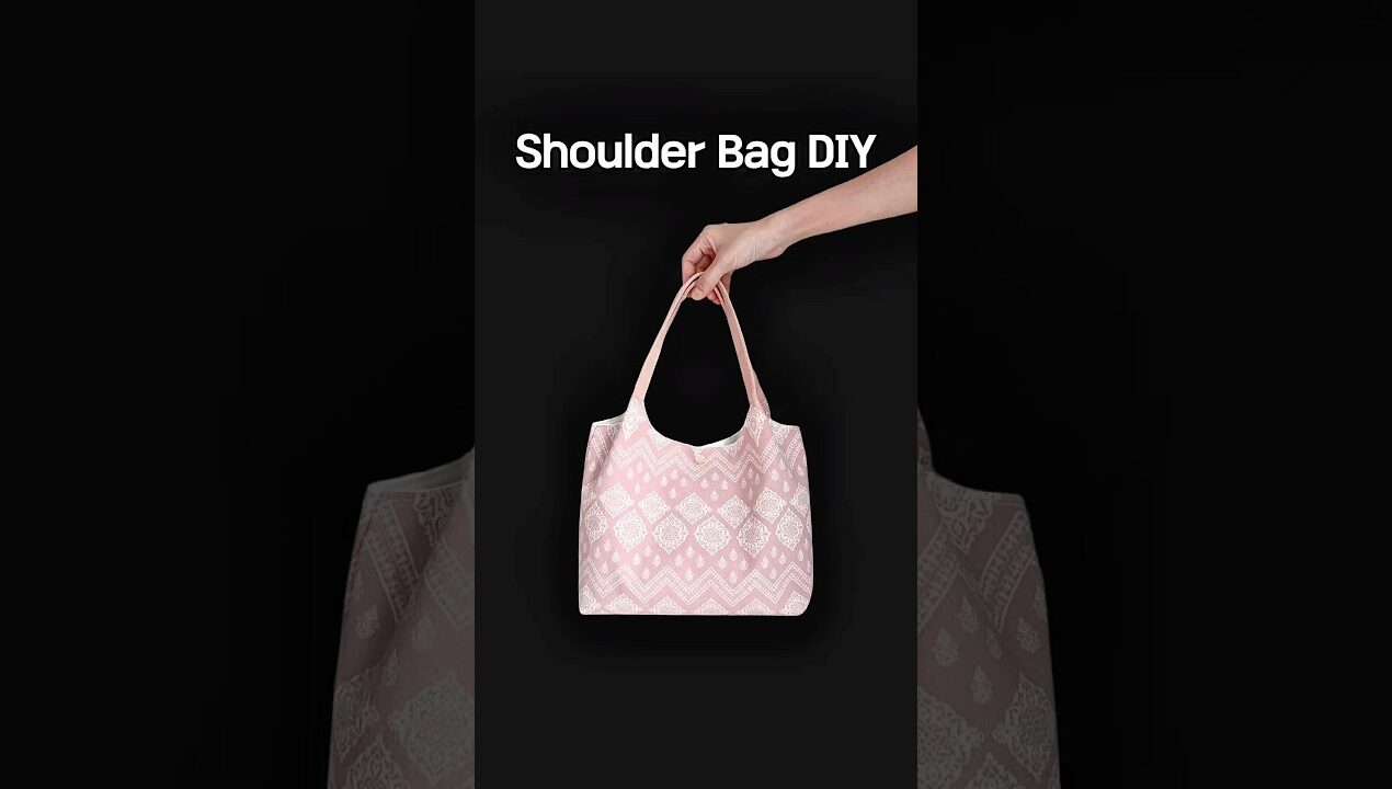 Easy Shoulder Bag DIY 👜 No Pattern | Canvas Tote Bag Sewing Tutorial
