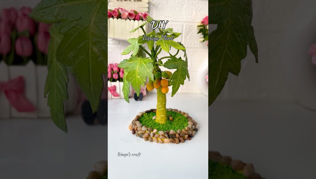 DIY Papaya Plant #sorts #viralvideo #viralshort #handmade #artificial #clayart #diy #craft #art