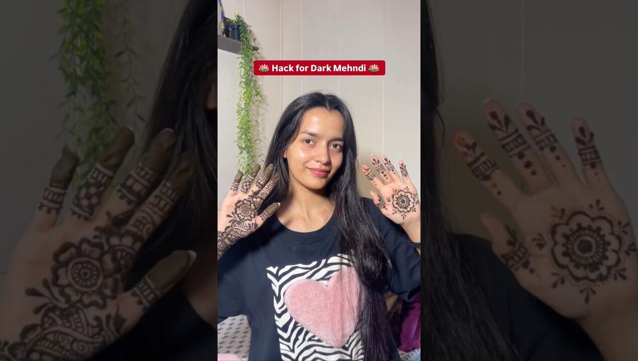 Dark Mehndi Hack😍🪷 #youtubeshorts #viralvideo #hairstyle #fashion #skincare #makeup #diy #funny