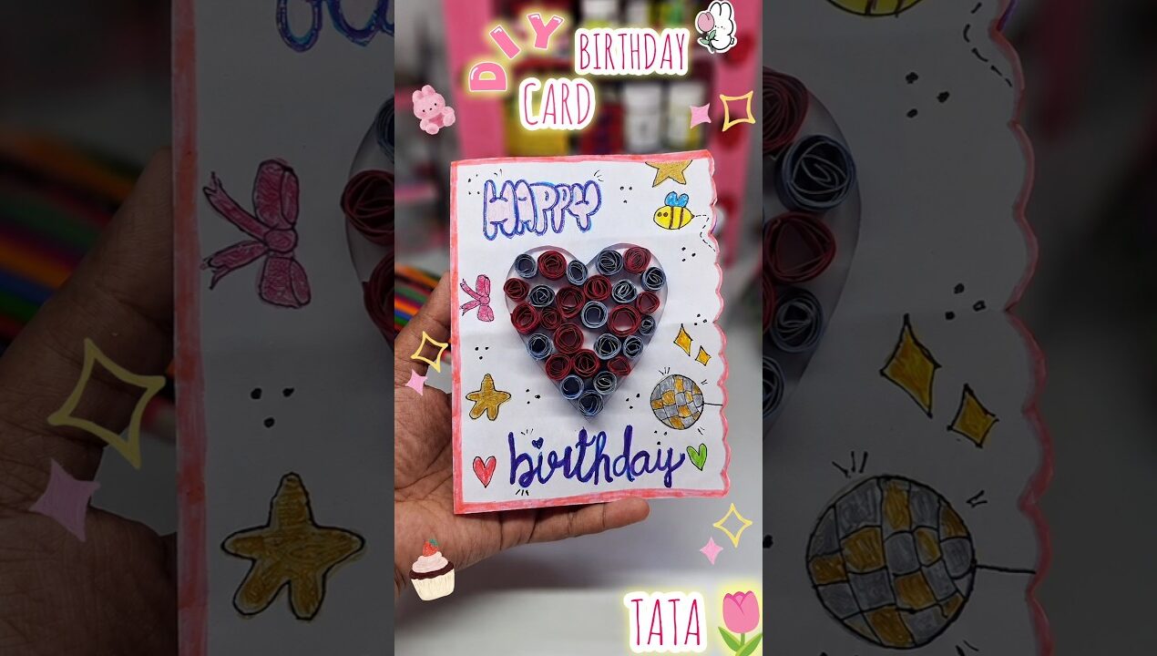 Diy Birthday Card Idea For Beginners💓🎂✨️🎀#diy #diyideas #diybirthdaycard #handmade #viral #shorts
