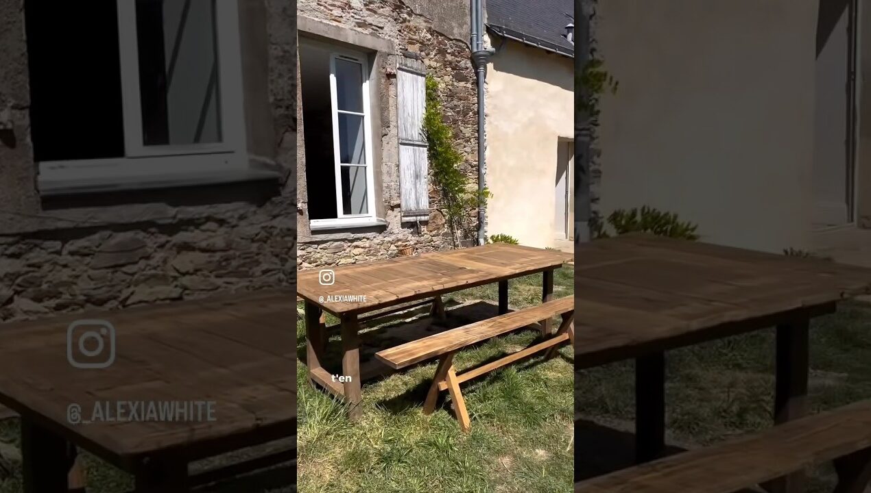 Une table XXL & Récup 👌🏻 #bricolage #jardin #diy