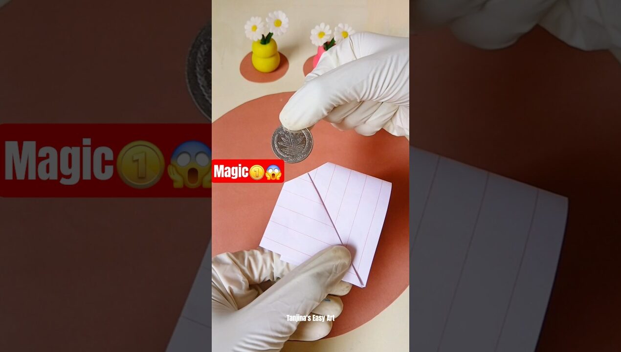 Magic🪙😱 #magic #papermagictrick #hack #diy #craft #paper #origami