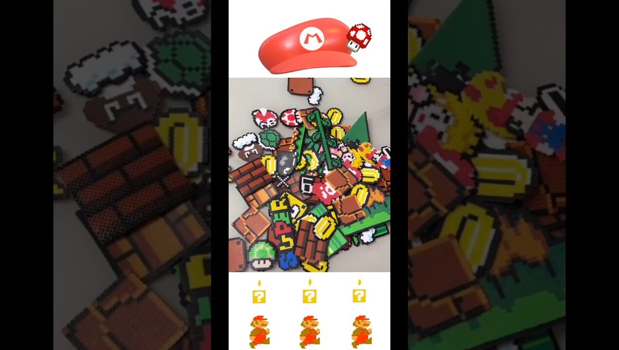 #mario #game #diy #hademade #funny #ideas #cute #shorts #beads