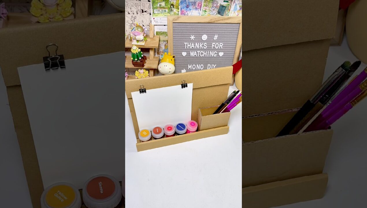 Bảng vẽ cọ màu | craft idea #diy #craft #cardboard