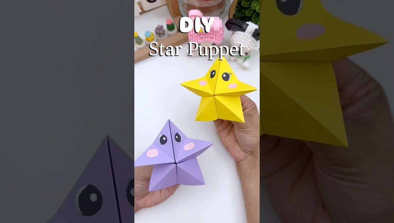 Try this Easy Star Finger Puppet Idea from Paper at Home #diy #craft #shorts #trendingshorts #toy