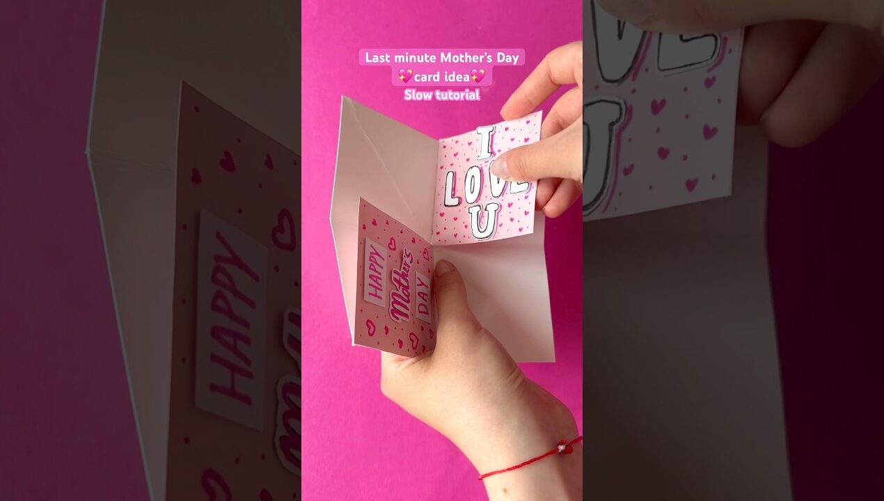 Last minute Mother’s Day card idea💖 slow tutorial💕