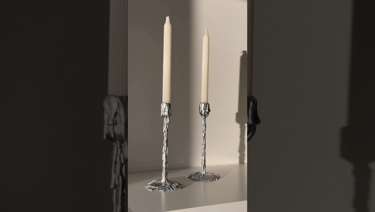 Hot Glue Gun DIY Silver Candle Holders Under $5 #shorts
