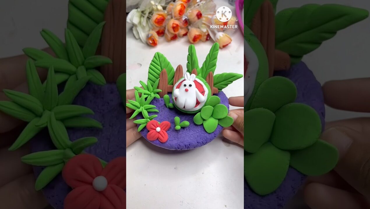 DIY idea 🐰super clay diye garden banano 🌳💐#music #trending #diy #craft #music