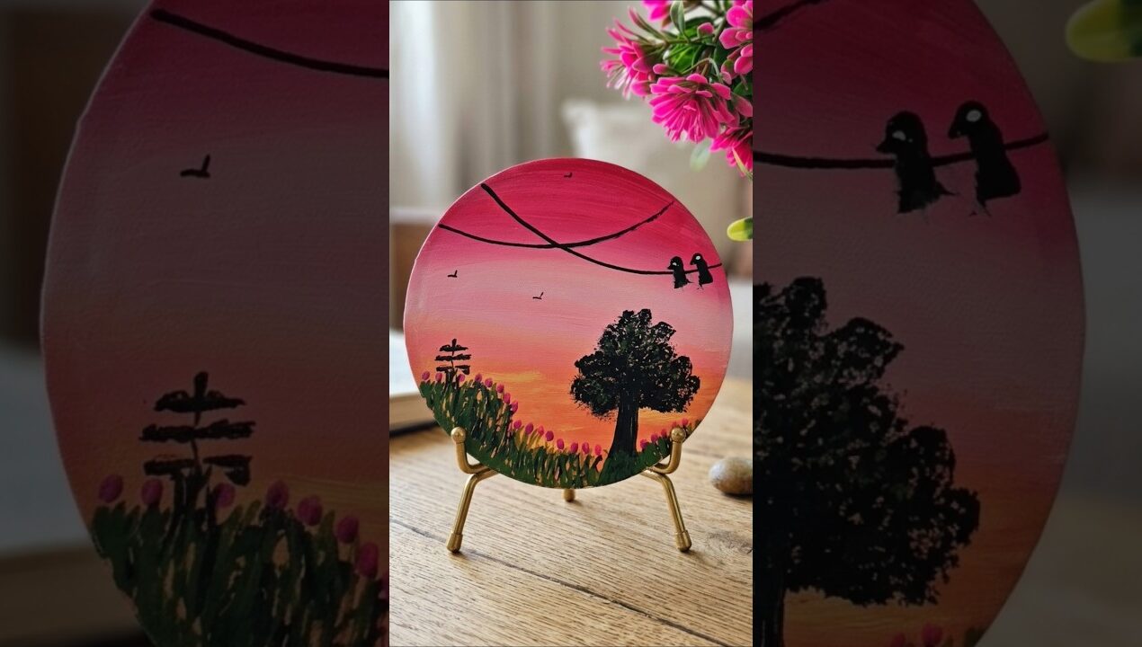 DIY Mini Canvas Art 🎨 Cute & Easy Painting Ideas #diy #shortsfeed #trendingshorts #painting #viral
