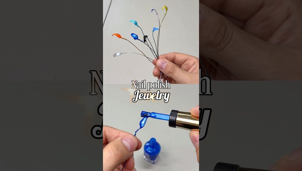 Nail polish jewelry 🤯 #diy #diycrafts #diyideas #jewelry #jewelrydesign