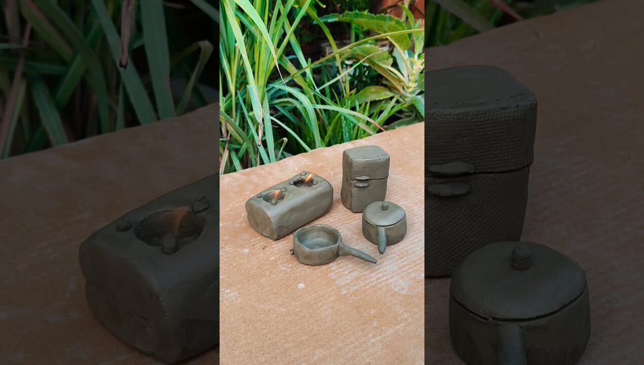 diy mini clay kitchen set ✌😀, #new #diy #creativeclayideas #craft #art #clayart #claycrafts #claying