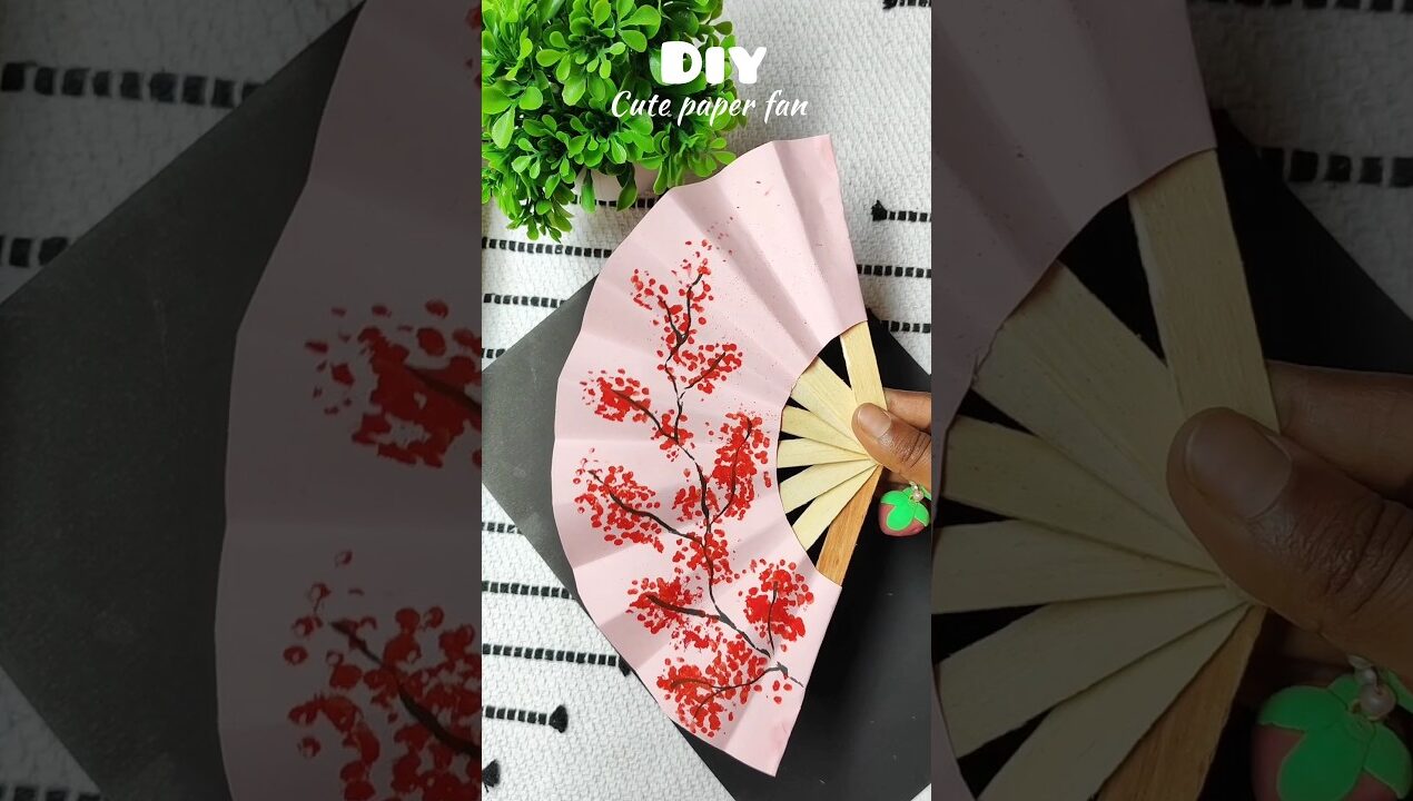 Cute paper fan#shorts #subscribe #trending #viralvideo #amazing #craft #new #ytshorts #yt #youtube