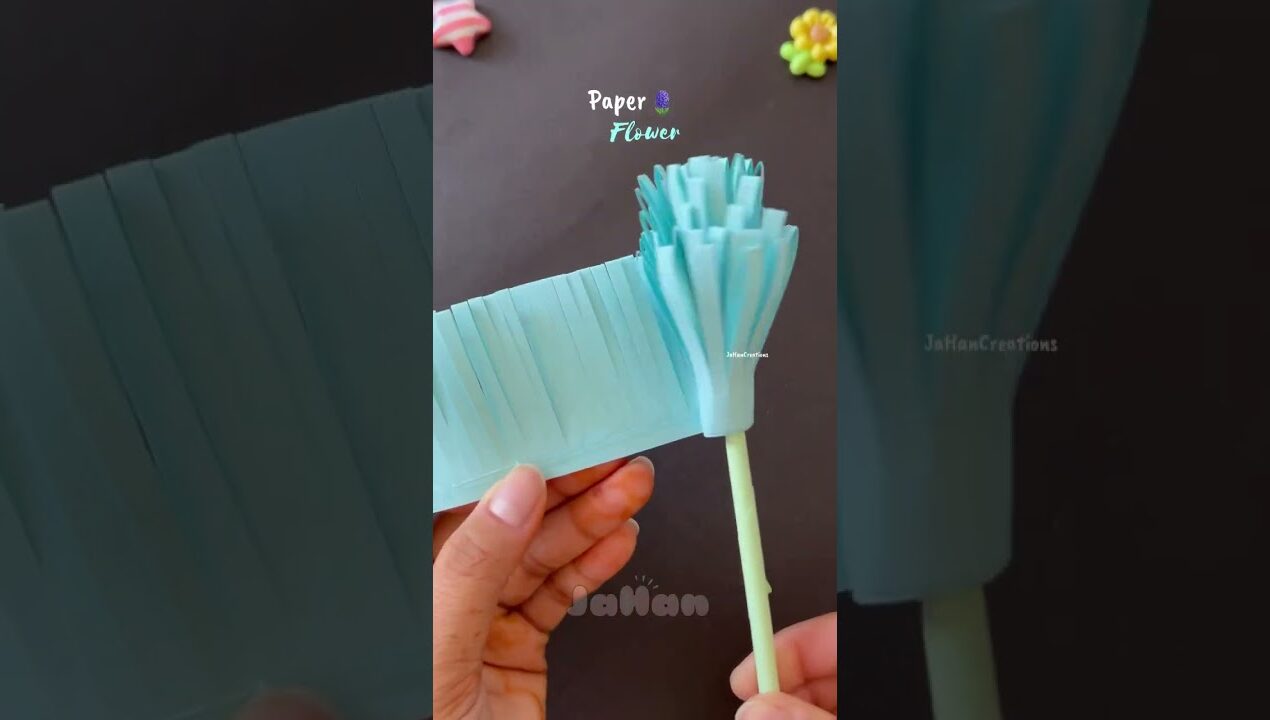 Easy paper flower 🪻🩵 #diy #papercraft #craft #shortvideo