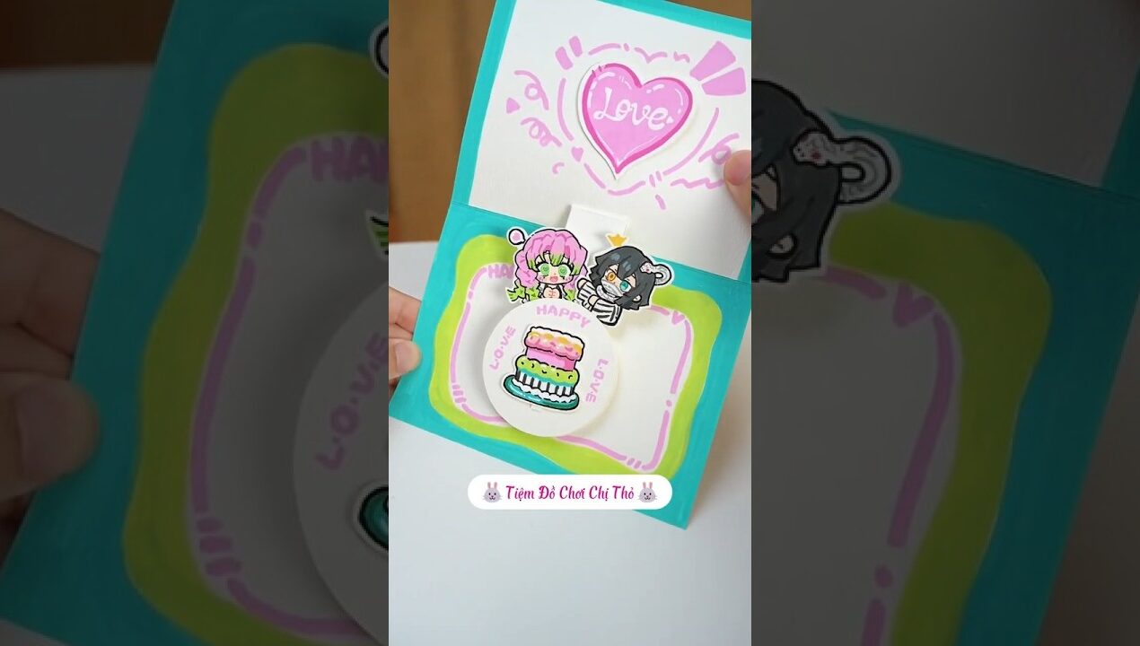 Chị Thỏ hướng dẫn DIY tấm thiệp bạn thân #tiemdochoi #minicraft #dochoigiay #diy #mylittlepony