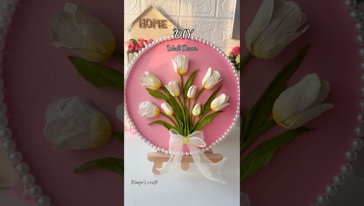 DIY 3D Tulip Wall Decor #sorts #viralvideo #viralshort #handmade #roomdecor #aesthetic #diy #craft