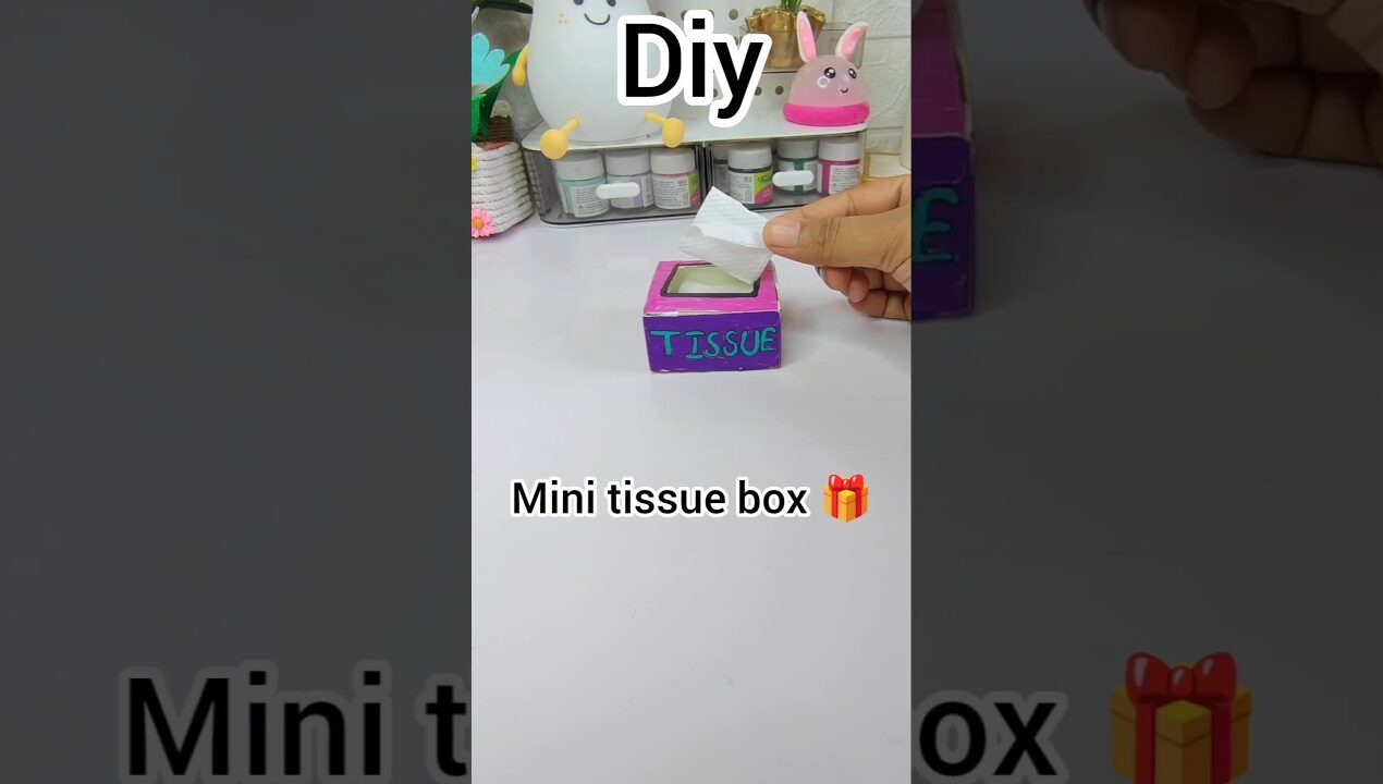 Mini tissue box for doll 🪆 Miniature diy #diy #craft #viralvideo #artandcraft #shorts #fyp #reels