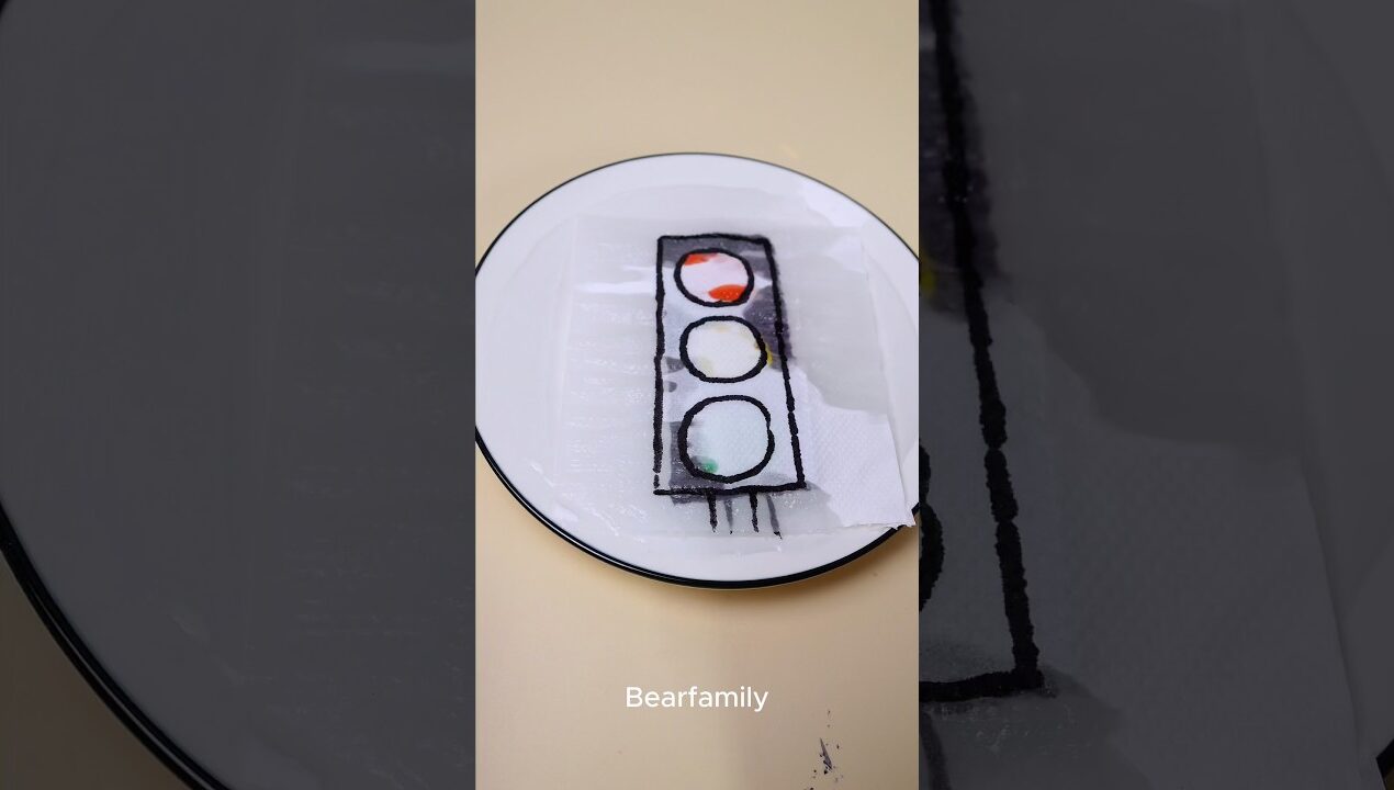 Magic Traffic Light Paper Art 🚦✨ | Creative DIY Craft | BearFamily #shorts #funny #art