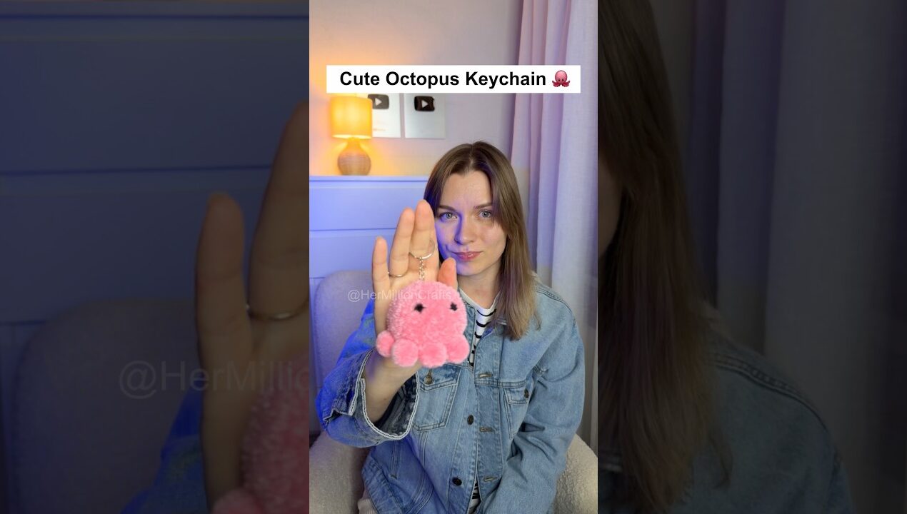 DIY Cute OCTOPUS Keychain! 🐙✨ Soft & Aesthetic #diy #craft #viral #trending