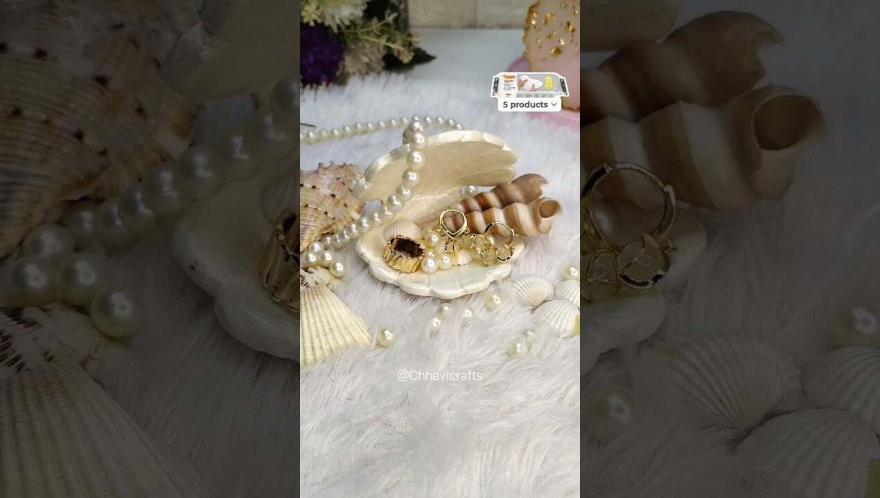 DIY Shell Jwellery Tray 🦪 🐚|| Clay Craft #shorts #clayart #seashell