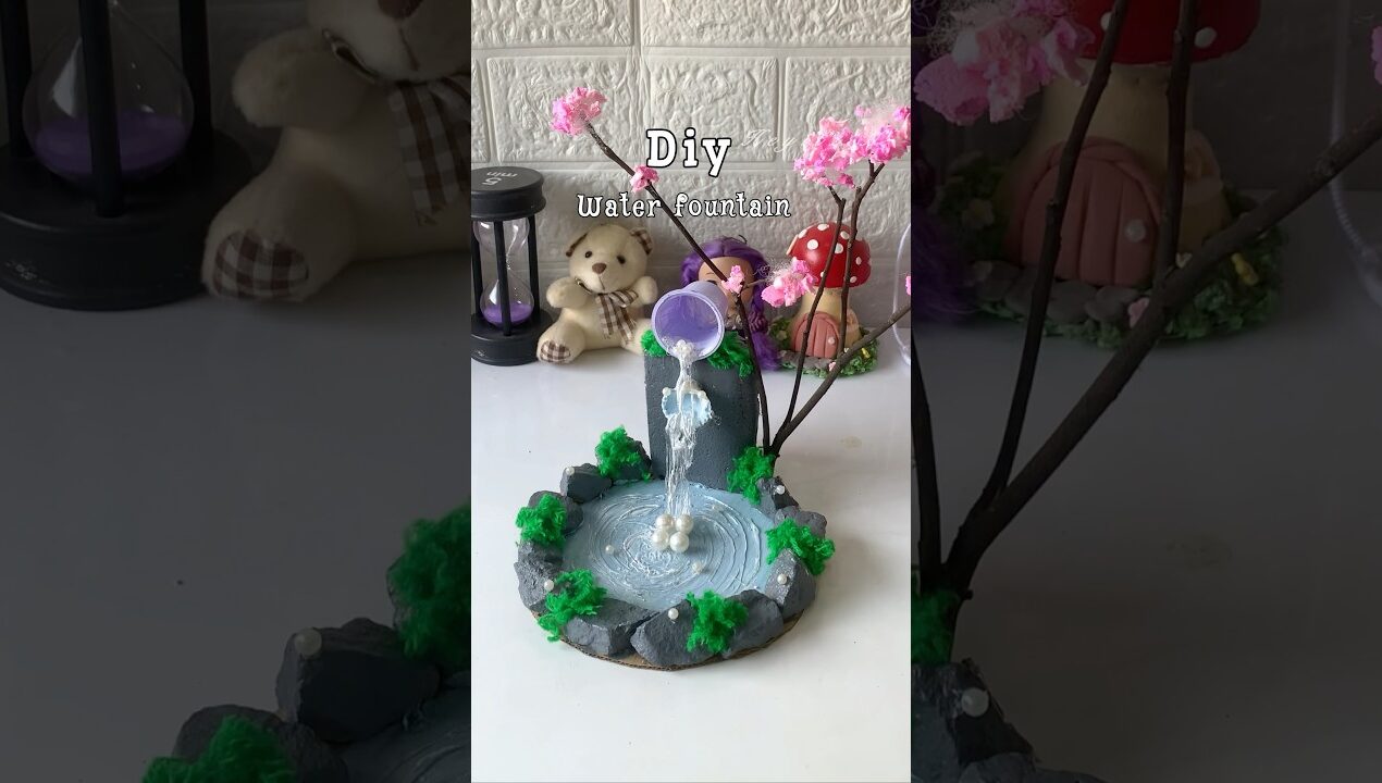 Diy water fountain #shorts #diy #craft #handmade #fountain #shortsviral #viralshorts #craftideas