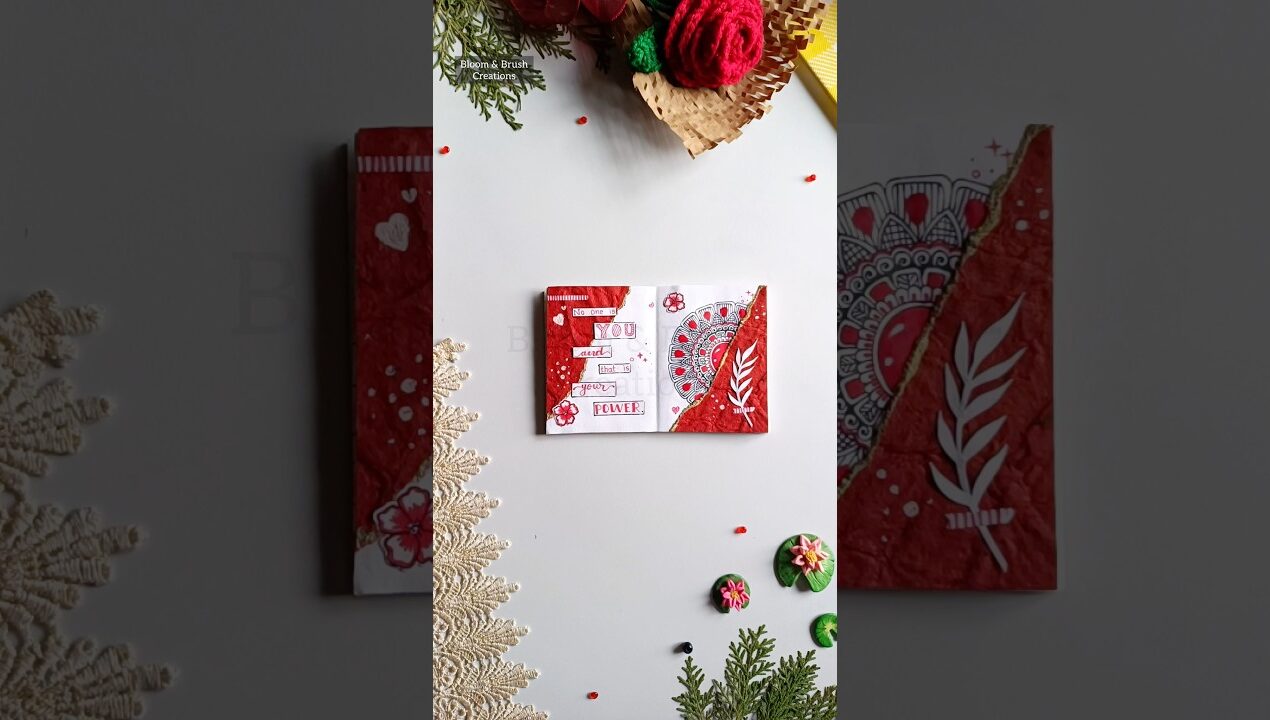 Red Journal Ideas ❤। #journaling #scrapbooking #viralshorts #trendingnow