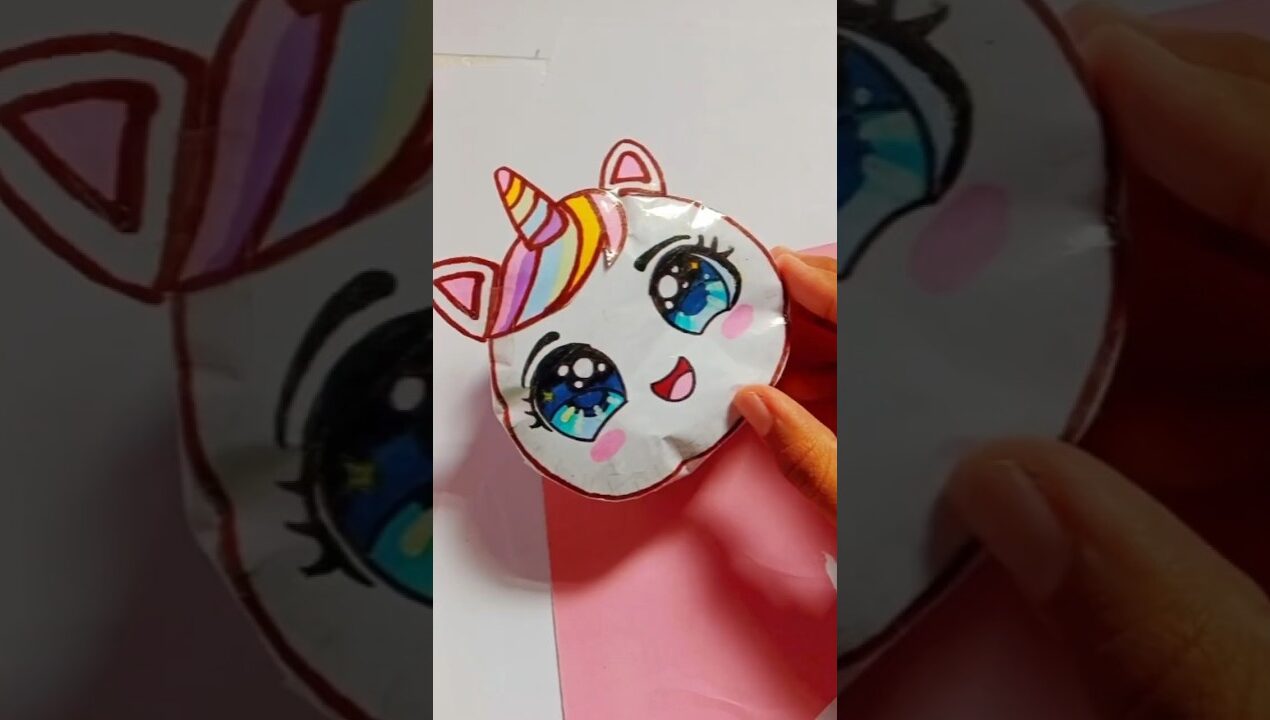 PAPER SQUISHY unicorn🦄  #shorts #viralshorts #diy#papersquishy #craft #creative #satisfying