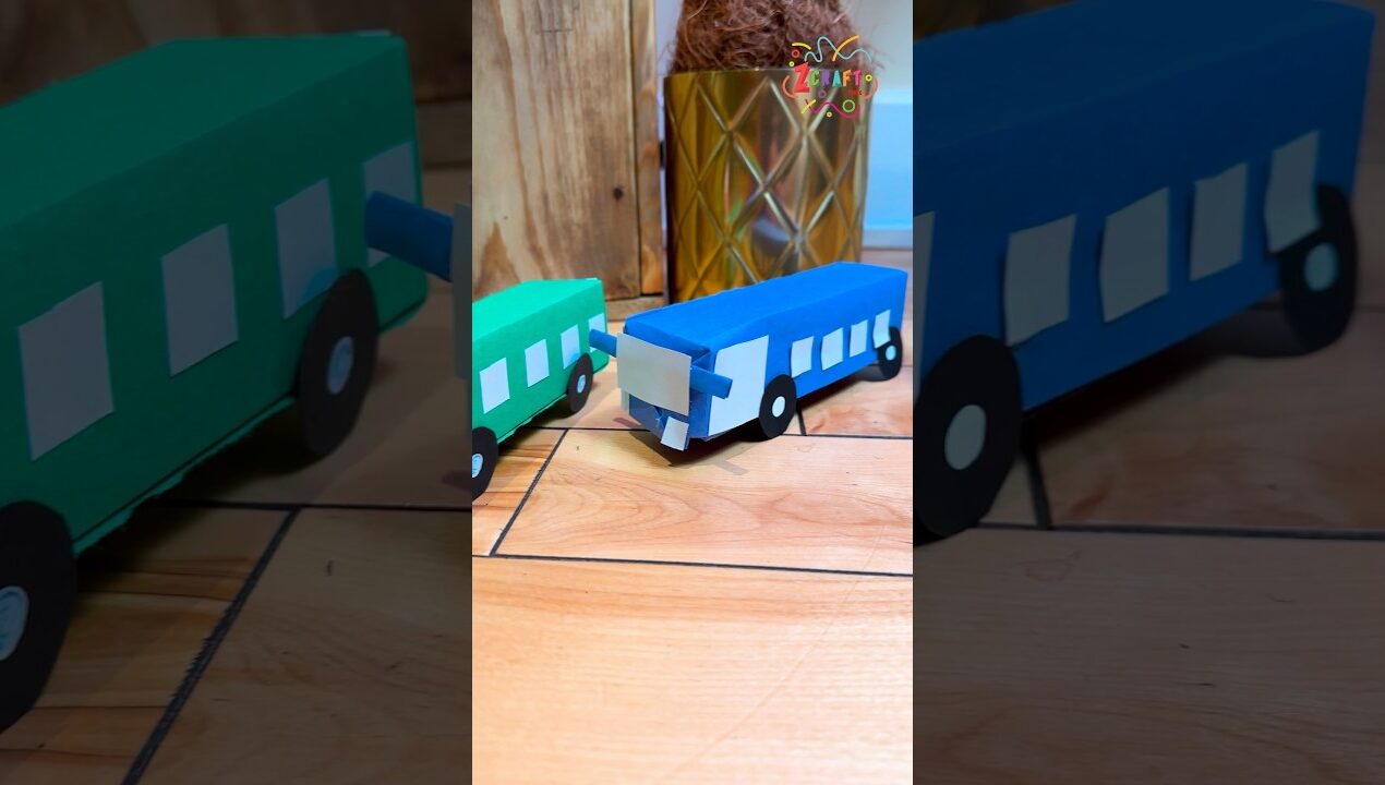 DIY Tayo the Little Bus: Paper Craft Tutorial 🎨🚌 #DIY #Crafts #diyideas #Kids #Fun