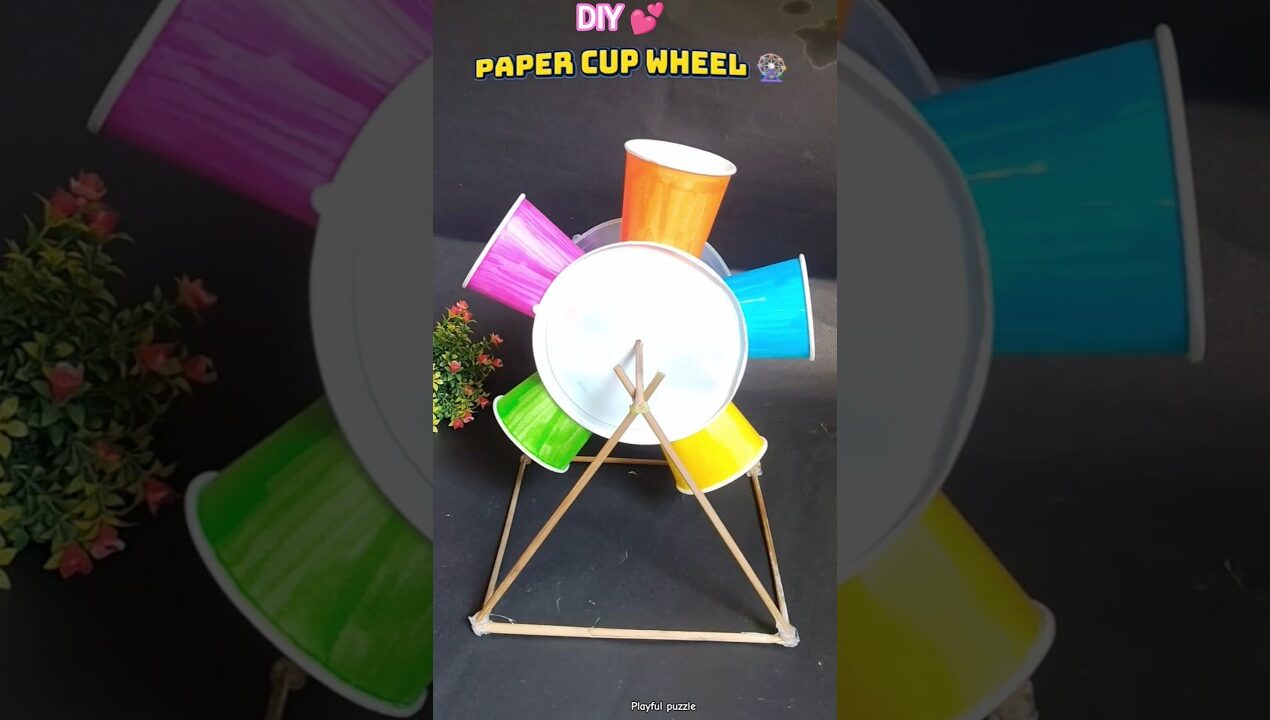 DIY Spinning Wheel Game 🎡 Fun Craft for Kids✨🎡#shorts #youtubeshorts #viral #diy #kids #cartoon