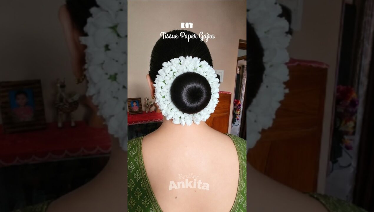 DIY Tissue paper Gajra#crafts #diy #krafterankita #handmade #shorts  #diyideas #tissuepaperflower