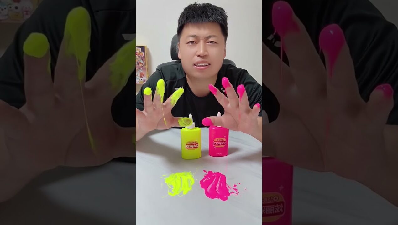 Rainbow Slime Challenge 🌈 So Stretchy & Satisfying! #trending #diy #viral #craft #homefit #art #toys