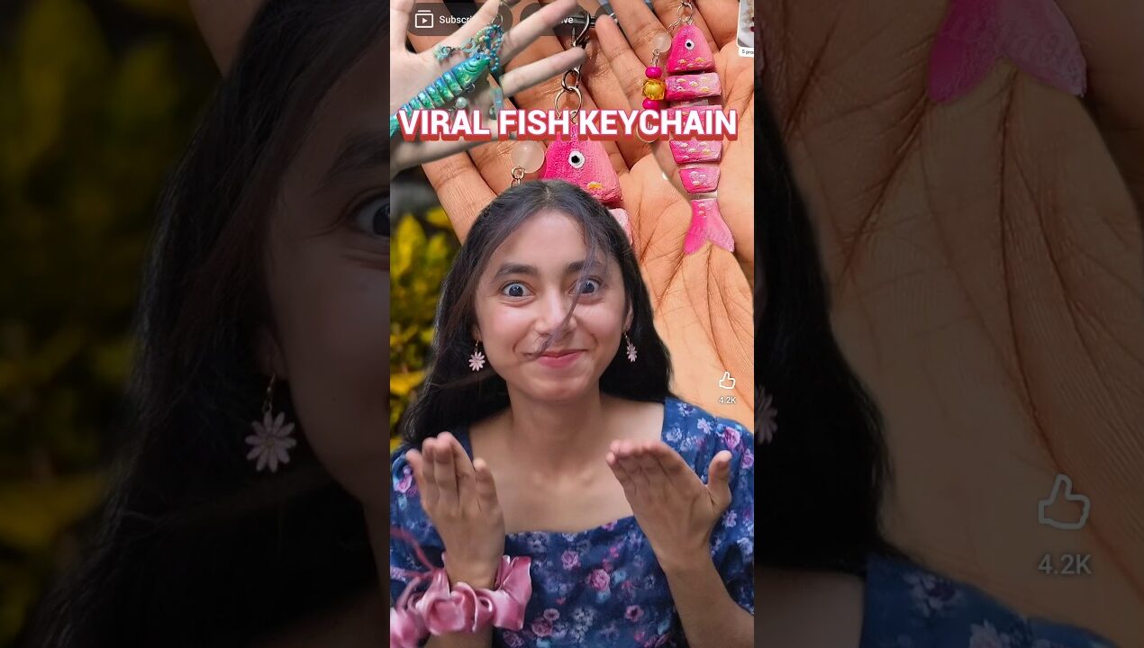 diy viral fish keychain 🐟 #diy #keychain #viral #shorts