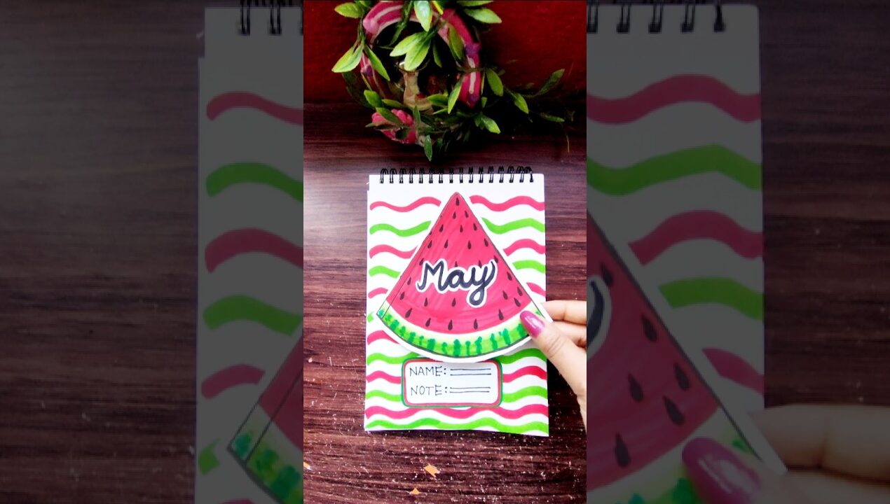 Simple Front Page Idea:May Sketchbook 🍉#shorts #diy #trending #shortsfeed #viral #youtube #art