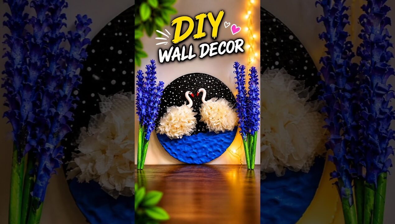 DIY Tissue Paper Swan Craft 🦢✨ | Easy & Beautiful Wall Decor#viral #shorts #youtubeshorts #diy